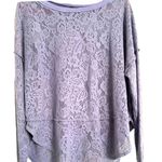 Free People  Not Cold In The Lace Lavender Purple Sweater Knit Tee Blouse Small S Photo 6