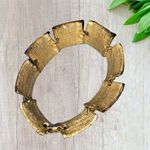 Gold Plated Flat Rectangular Link Bracelet Gold Photo 1