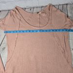Free People Ventura Thermal Tee Oversized Waffle Knit Long Sleeve Tunic Pink M Photo 5