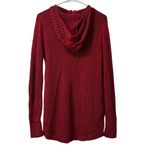 Eddie Bauer Sweater Women's Size Small Red Hooded 1/4 Zip Soft Ribbed Knit City Photo 1