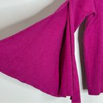 CAbi Tether Pullover Orchid Fuchsia Pink Knit Tie Flare Sleeve Sweater Women’s S Photo 2