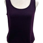 St. John Santana Knit Wool Blend Tank Top Shell Classic Dark Purple size P Photo 0
