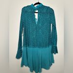 Free People NWT Tell Tale Ocean Blue Lace Tunic Top Dress XS Photo 4