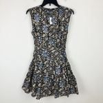 Madewell  Gathered Button Front Mini Dress Floral Dark Carob Boho Cottage XS NWT Photo 5