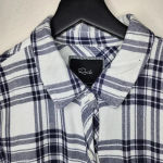 Rails  Black and White Plaid Windowpane long sleeve‎ Top Size XS​ Photo 3