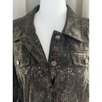 Birch Hill Jacket woman's XL Snakeskin Print Button Front Career Jacket Blazer Brown Photo 4