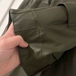 Anthropologie The Colette Crop Faux Leather Wide Leg Pant - Green Size 31/12 Photo 6