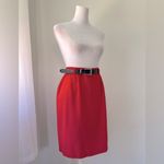 Vintage ‘90s Metro New York Red Belted Knee Length Pencil Skirt Size XXS Photo 4