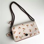 Coach  Dinky Glovetanned Leather Chalk White Cherry Print Clutch Crossbody 21635 Photo 2