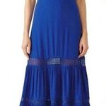 Nicole Miller  Women's Royal Blue Malibu Crepe Lace Cutout Midi Dress Size 8 Photo 0