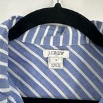 J. Crew Blue White Stripe Button‎ Front Tie Shirt Size Small Preppy Academic Photo 3