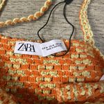 ZARA  Orange Bandeau Cropped Sweater Tank Top Size Medium Knit Crochet Photo 1