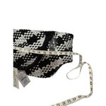 WILD FOX Woven Tote Bag Black Silver Houndstooth Large Shopper Beach Bag Photo 3