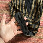 Day & Night  BLACK & GOLD GLITTER STRIPE V CUT BODYSUIT ONE PIECE LEOTARD Photo 3