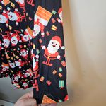 Kate Kasin Festive Santa Print Dress Christmas XL Lace Up Long Sleeve Holiday Black Photo 8