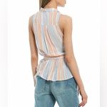 Free People Sleeveless Button Down Shirt Mackenzie Wrap Striped Multicol… Photo 11