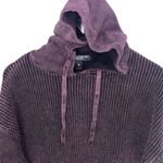 Central Park West Central Park West Womens Ribbed Knit Cotton Pullover Hoodie Purple Size Medium Photo 1
