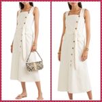 Nanushka Women's White Denim 100% Cotton Moun Midi Dress XL Photo 1