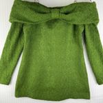ZARA  Blogger Favorite Green Tweed Bow Mini Dress Gold Chain Straps Size Medium Photo 3