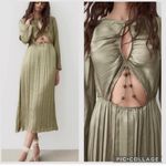 ZARA  satin effect pleated wrinkle effect cut out dress blogger favorite NWT Photo 1