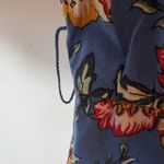 Joie  Floral Print V Neck Elastic Waist Midi Dress Blue Pink Yellow Size 8 Photo 8