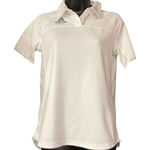 Adidas ,Women’s Climacool,Sports Shirt, White, Sz Small, Short Sleeves,3 buttons‎ Photo 0