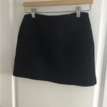 ZARA TWEED MINI SKIRT Womens S Black Rhinestone Button Preppy Classic Photo 2