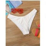 SheIn White High Cut Bikini Bottoms Photo 2