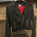 Kenar  Black Leather Jacket with Red Lining size 12 Photo 0