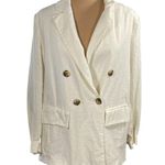 A New Day Blazer Jacket Light Weight Size L Large Cream Linen Feel Photo 0
