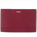 Rebecca Minkoff Burgundy textured leather Paris Clutch with gold-tone hardware! Photo 3