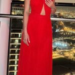 ZARA  dress maxi red pleated Elegant Halter wedding party evening  Photo 8