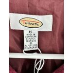 Talbots  Cranberry Red Checked Wood Blend Shirt‎ Jacket Shacket Size 16 Holiday Photo 3