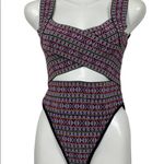 ASOS Multicolor Tribal Criss Cross Cutout One Piece Swimsuit Size 4 Photo 1