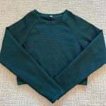 Aerie Cropped Green Long sleeve Workout Top Photo 0