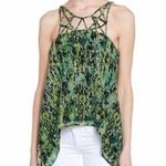 BCBGMAXAZRIA BCBG Green Cage Caged Flowy Strappy Tank Top Green Dressy Party Small Photo 0