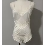 NWT Frances Denney Vintage Lingerie The Scentuous Satin‎ Lace Bodysuit Teddy M White Size M Photo 1