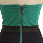 French Connection  Strapless Dress – Teal, Navy & Black | Statement Zipper Back | Photo 4