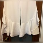 ZARA Women Soft White Cropped High Waisted Ruffle Pants Small Photo 5
