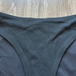 Topshop High Cut Cheeky Ribbed Bikini Bottom in Black Size 12 NWT Photo 4