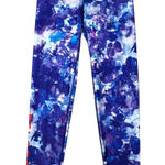Peloton  WITH Leggings Womens Blue Tie‎ Dye & Purple Floral Reversible XS Photo 0