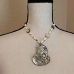 Women’s Shell Pendant / Bead Handmade Costume Necklace Beaded Cream / Neutral Photo 1