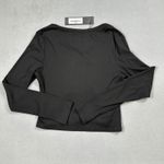 S.DEER Concept Top Womens XL Black Ribbed Snap Button Long Sleeve Shirt S Deer Photo 1