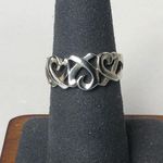 Tiffany & Co. Peretti 925 Sterling Silver Triple Heart Ring Blue Box Dust Bag Photo 10