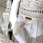 Free People  Crochet Boat Neck Long Sleeve Tiered Flowy Boho Dress White Small Photo 8