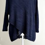 Anthropologie  Moth Crossed Pointelle Pullover Sweater Navy Round Neck Photo 9
