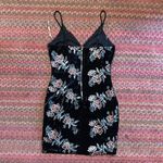 Privy  BLACK VELVET FLORAL EMBROIDERED CAMI DRESS Photo 4