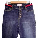 CAbi  Jeans Simone Highrise Skinny Button Fly Red Stripe Waistband Women’s Size 4 Photo 6