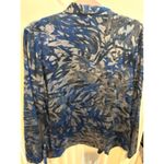 Dress Barn ‎ Blue Abstract Print Open Front Cardigan Blazer Jacket Medium Photo 7