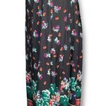 Vintage 90s Pleated Maxi Skirt Black Dark Floral Plaid Border Print 10 Medium Photo 10